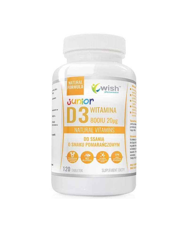 Wish Witamina D3 800IU do ssania Junior