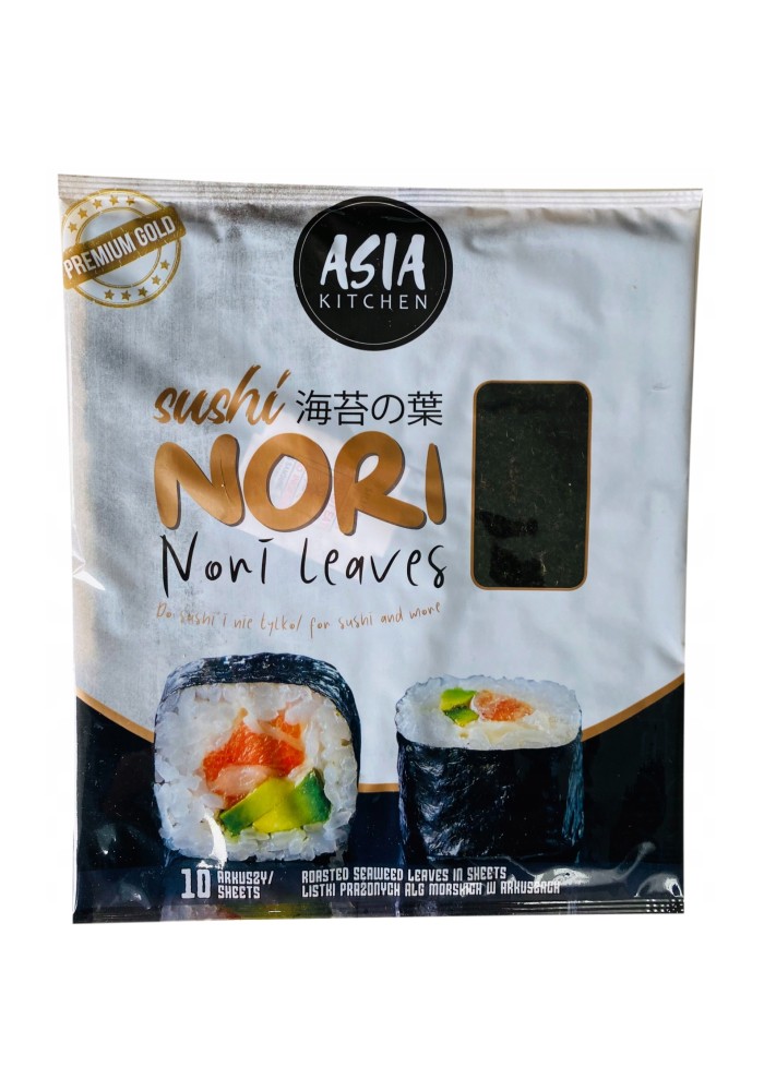 Asia Kitchen Glony Nori do sushi Gold Prażone Wodorosty Morskie 10 arkuszy